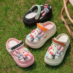 Cartoon Rabbit Charms Platform Clogs EVA Garden Slippers